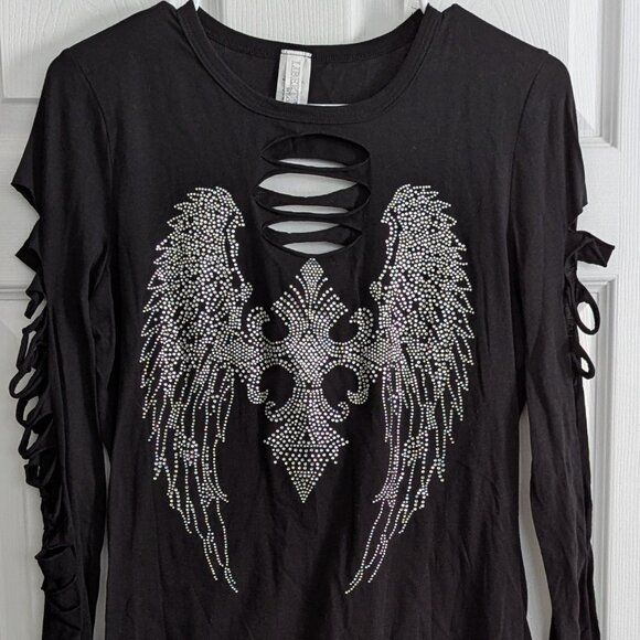 NEW With Tag Famous Iron Horse Saloon Sturgis South Dakota Crystal Angel Shirt - Picture 1 of 4